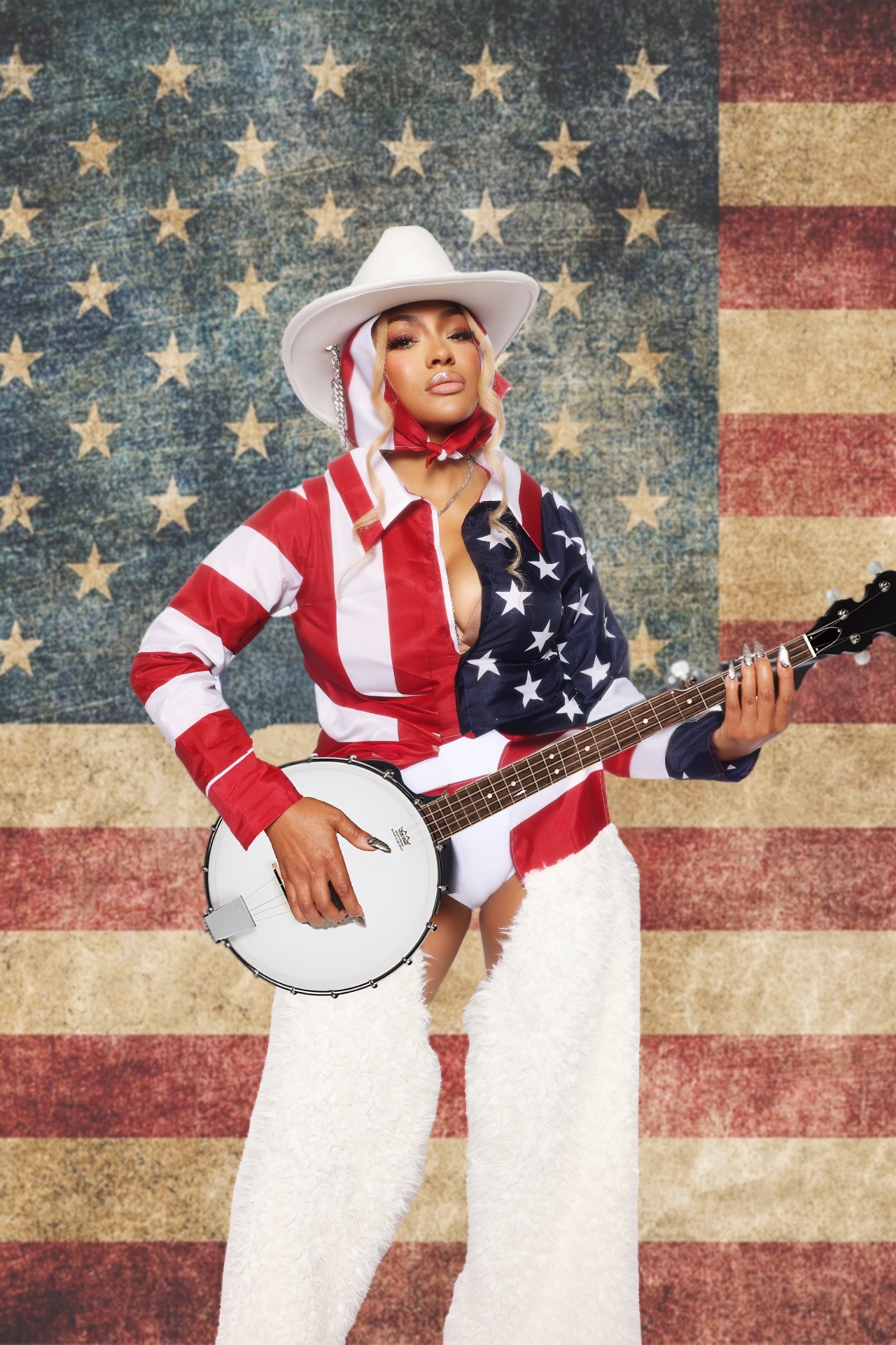 Americana themed studio shoot with a banjo