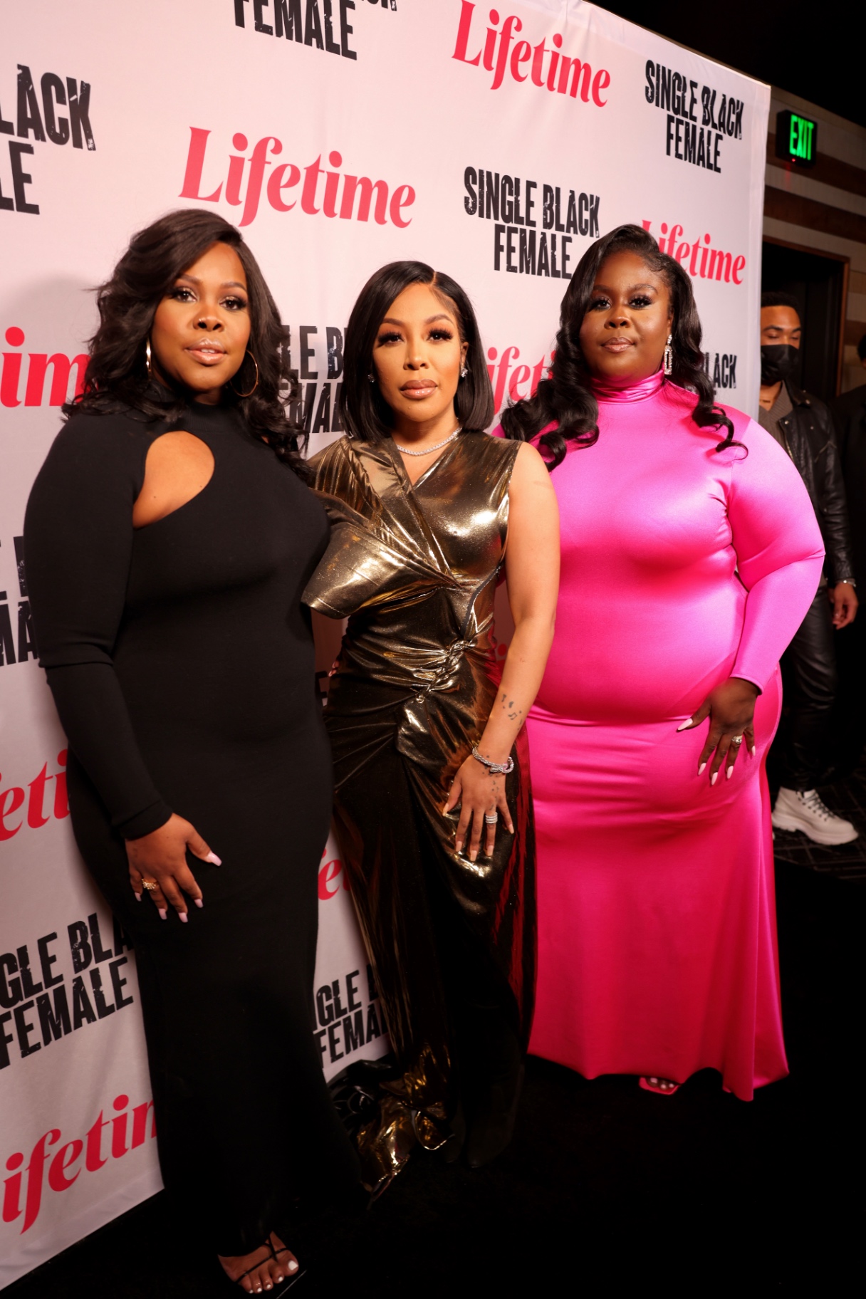 Talent on the Lifetime premiere step-and-repeat