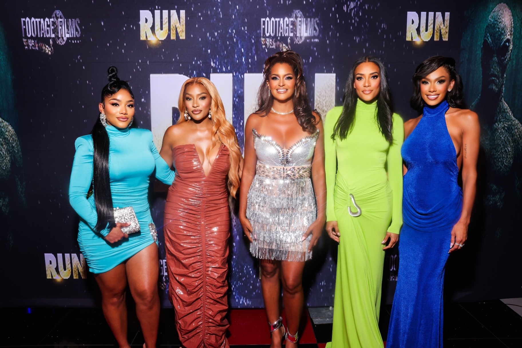 Cast lineup on the red carpet at the RUN premiere