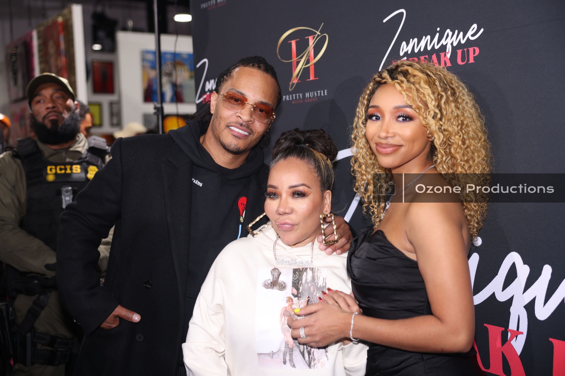 Family on the red carpet at a music release premiere