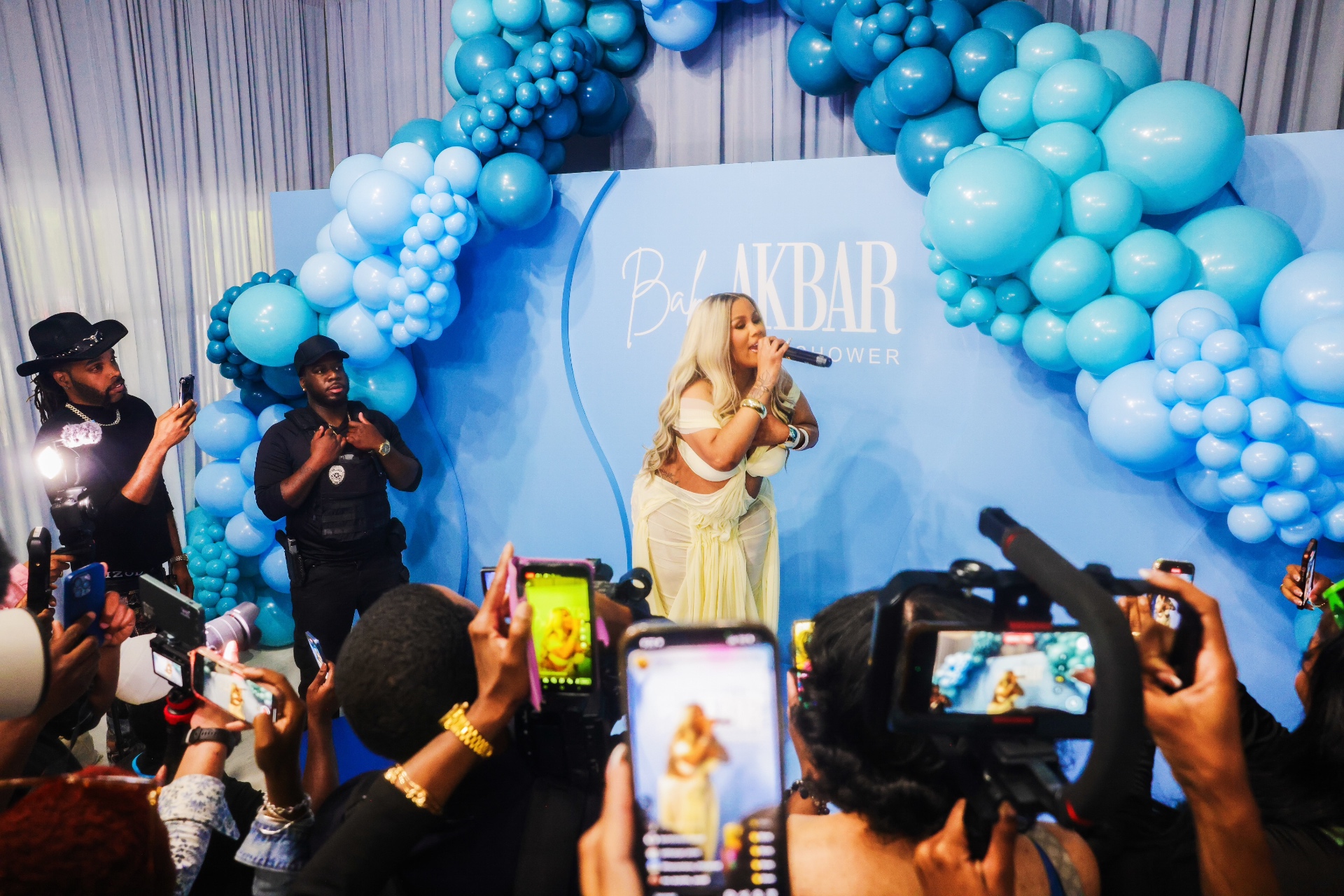 Artist performing at the Baby Akbar baby shower